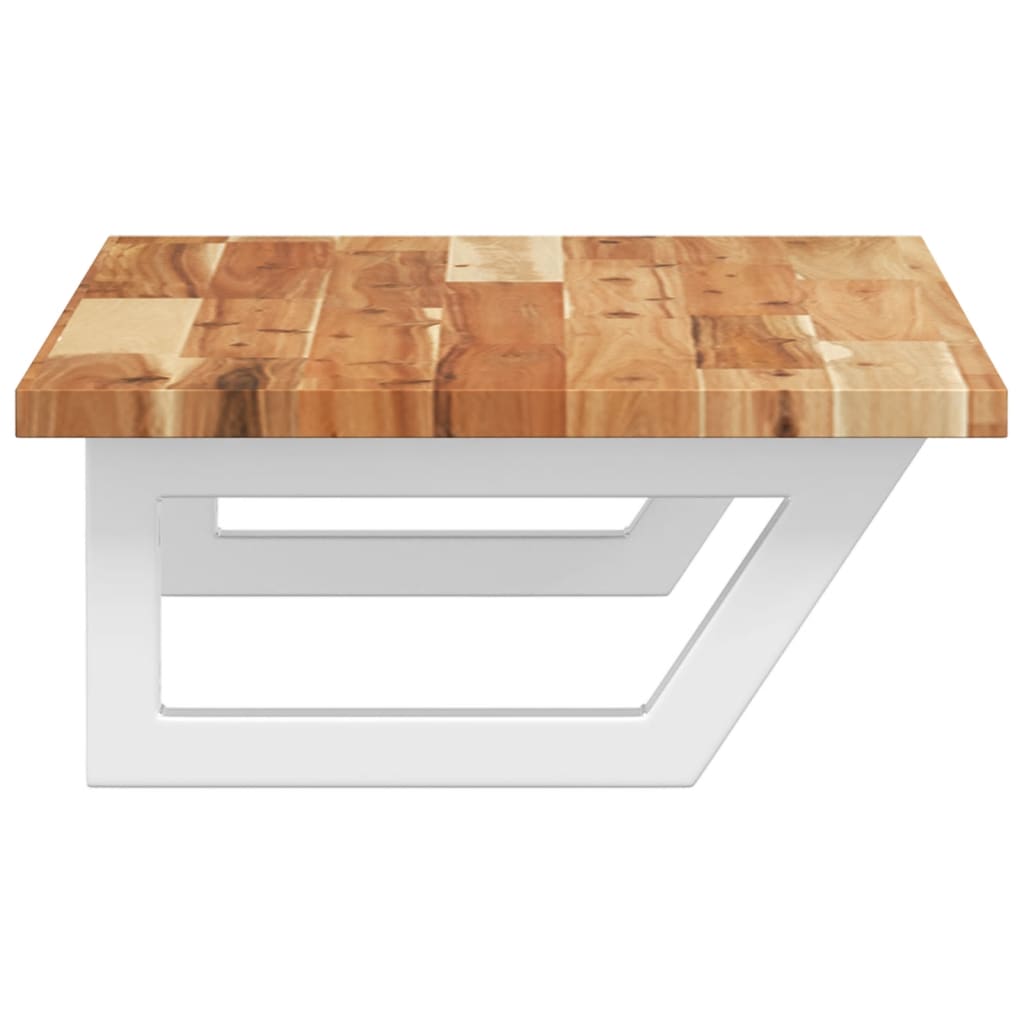 Badkamer Wandschap Staal En Massief Acaciahout 1 60 x 40 x 2 cm Donkerbruin en zwart