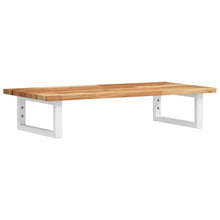 Badkamer Wandschap Staal En Massief Acaciahout 1 100 x 40 x 2 cm Donkerbruin en wit