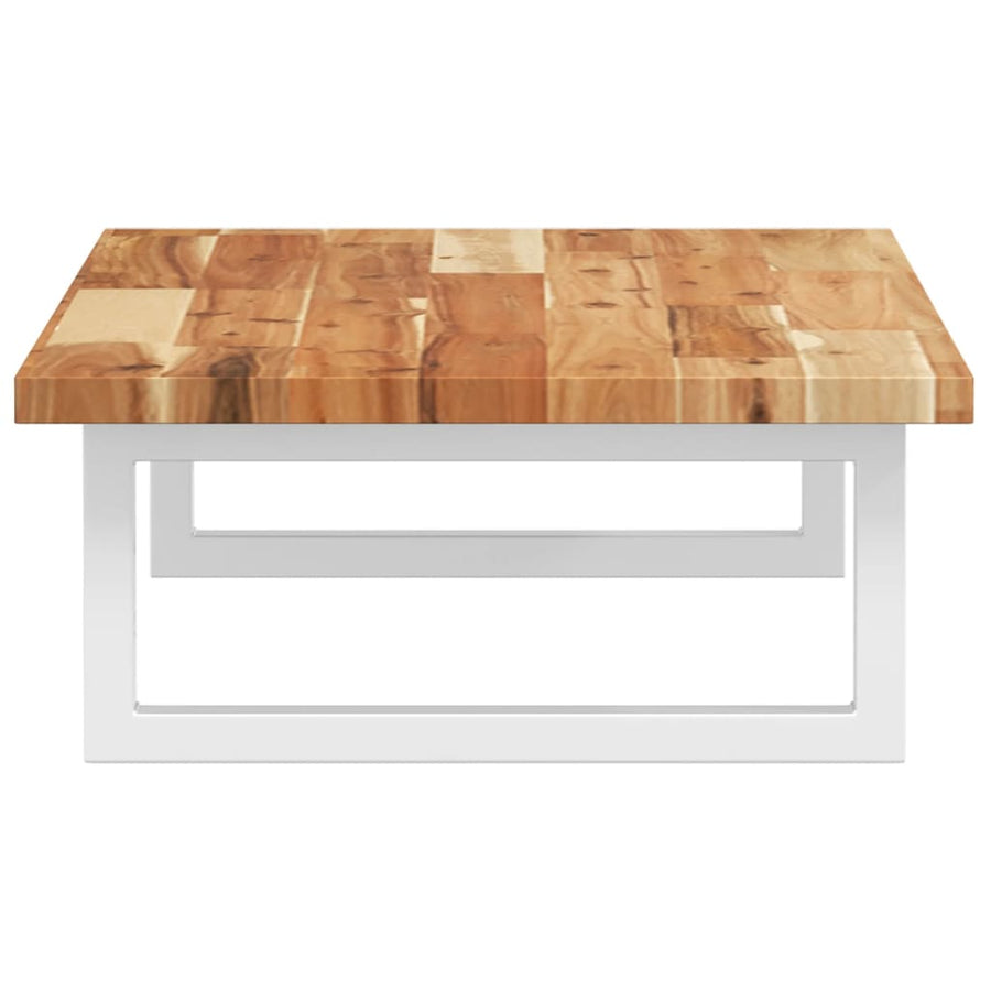 Badkamer Wandschap Staal En Massief Acaciahout 1 100 x 40 x 2 cm Donkerbruin en wit