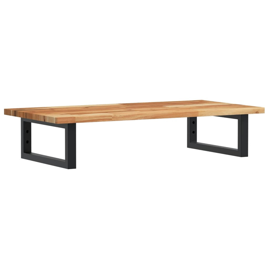 Badkamer Wandschap Staal En Massief Acaciahout 1 100 x 40 x 2 cm Donkerbruin en zwart