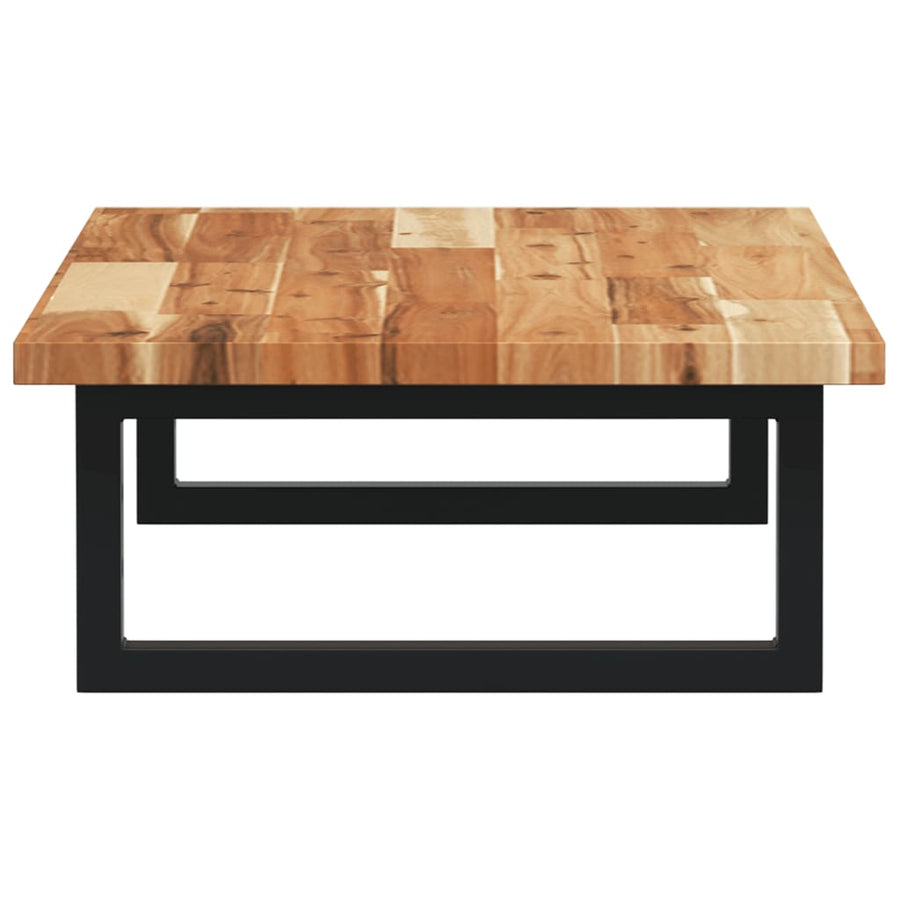 Badkamer Wandschap Staal En Massief Acaciahout 1 100 x 40 x 2 cm Donkerbruin en zwart