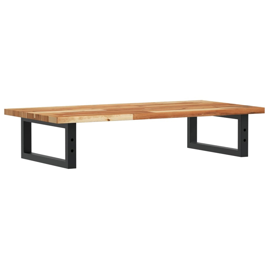 Badkamer Wandschap Staal En Massief Acaciahout 1 100 x 40 x 2 cm Donkerbruin en zwart