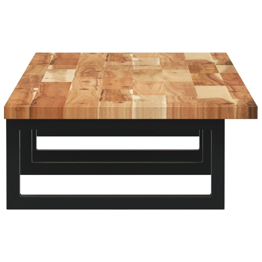 Badkamer Wandschap Staal En Massief Acaciahout 1 120 x 40 x 2 cm Donkerbruin en zwart