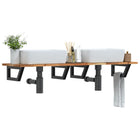 Bathroom wall shelf steel and solid acacia wood