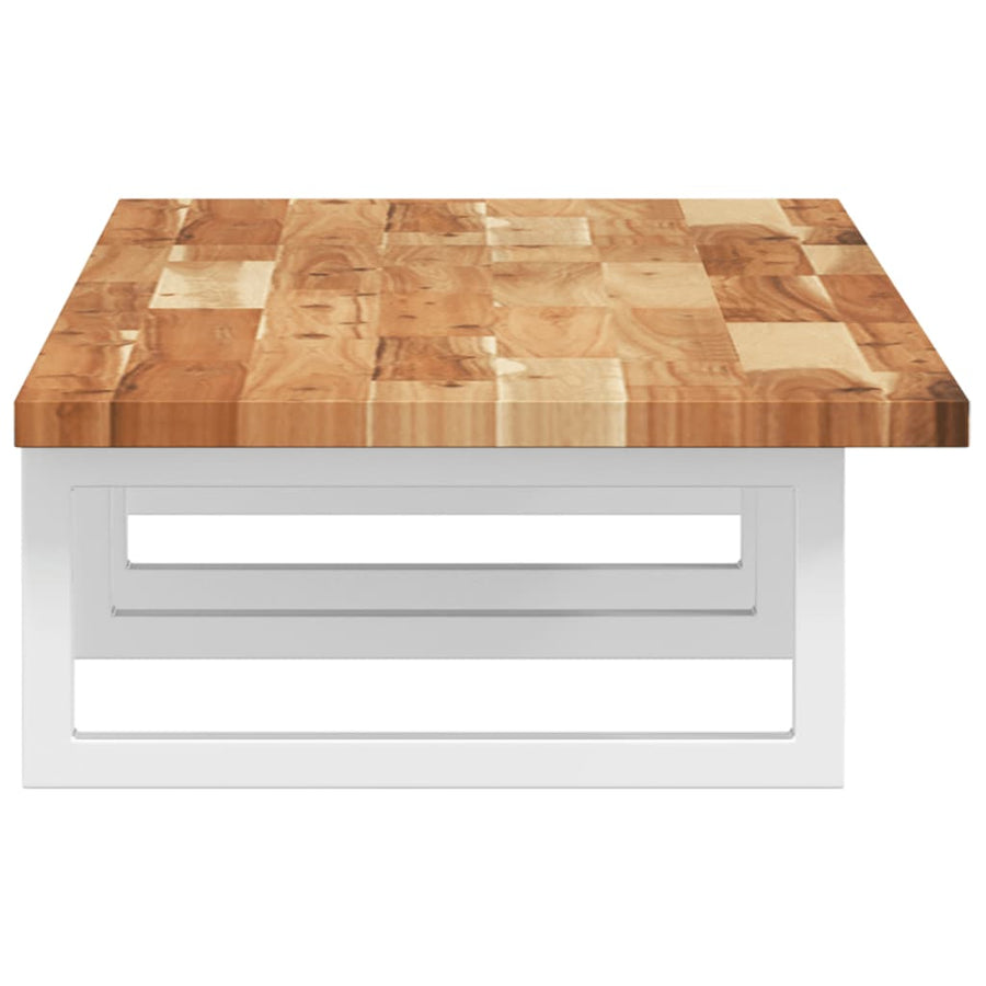 Badkamer Wandschap Staal En Massief Acaciahout 1 160 x 40 x 2 cm Donkerbruin en wit