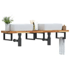 Bathroom wall shelf steel and solid acacia wood