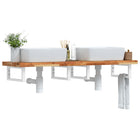 Bathroom wall shelf steel and solid acacia wood