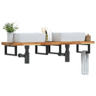 Bathroom wall shelf steel and solid acacia wood