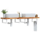 Bathroom wall shelf steel and solid acacia wood