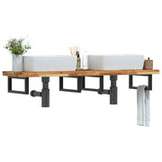 Badkamer wandschap staal acaciahout 60 cm