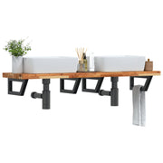 Badkamer wandschap staal acaciahout 60 cm