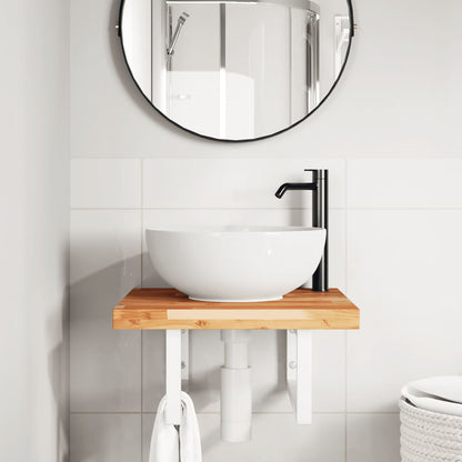 Badkamer Wandschap Staal En Massief Acaciahout 1