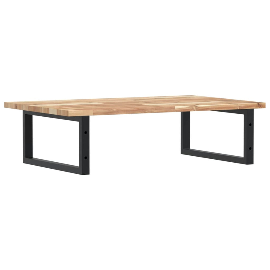 Badkamer Wandschap Staal En Massief Acaciahout 1 60 x 50 x 2 cm Bruin en zwart