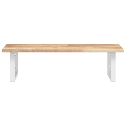 Badkamer Wandschap Staal En Massief Acaciahout 1