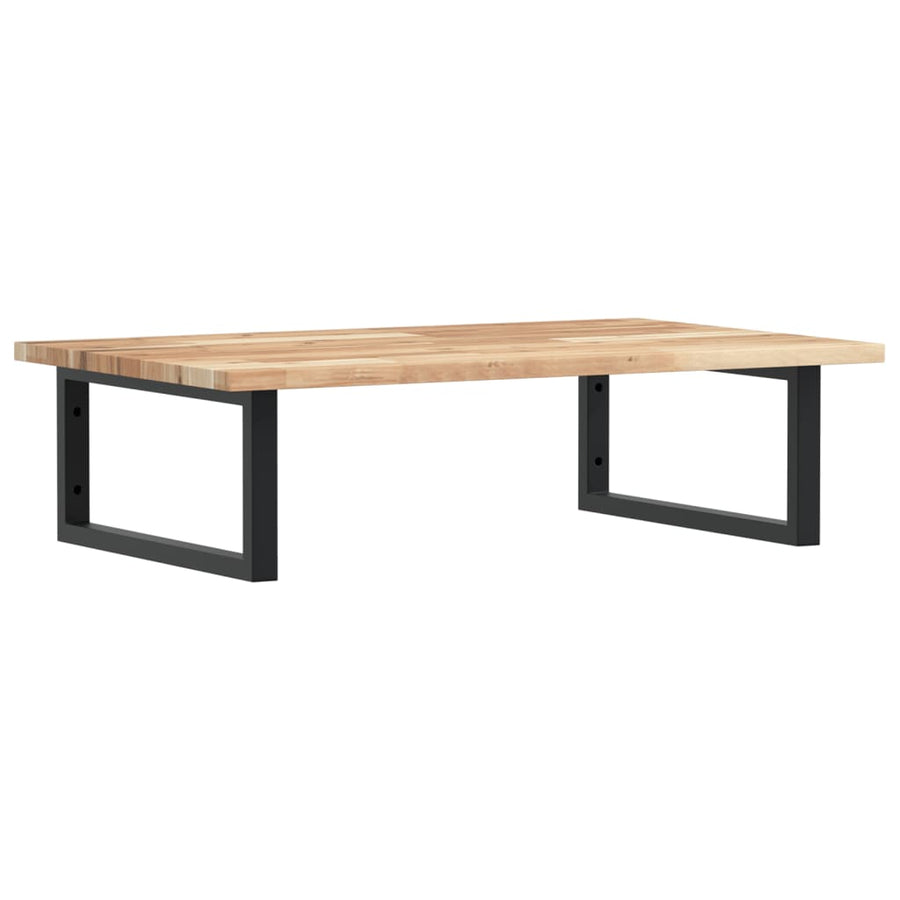 Badkamer Wandschap Staal En Massief Acaciahout 1 80 x 50 x 2 cm Bruin en zwart