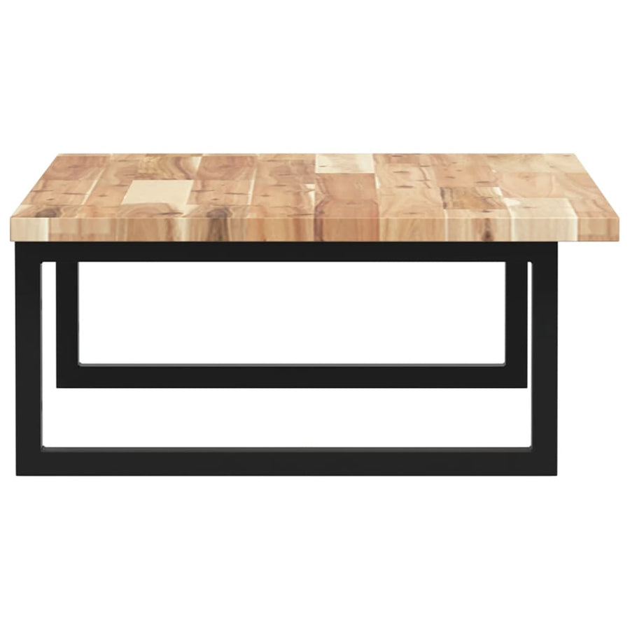 Badkamer Wandschap Staal En Massief Acaciahout 1 80 x 50 x 2 cm Bruin en zwart