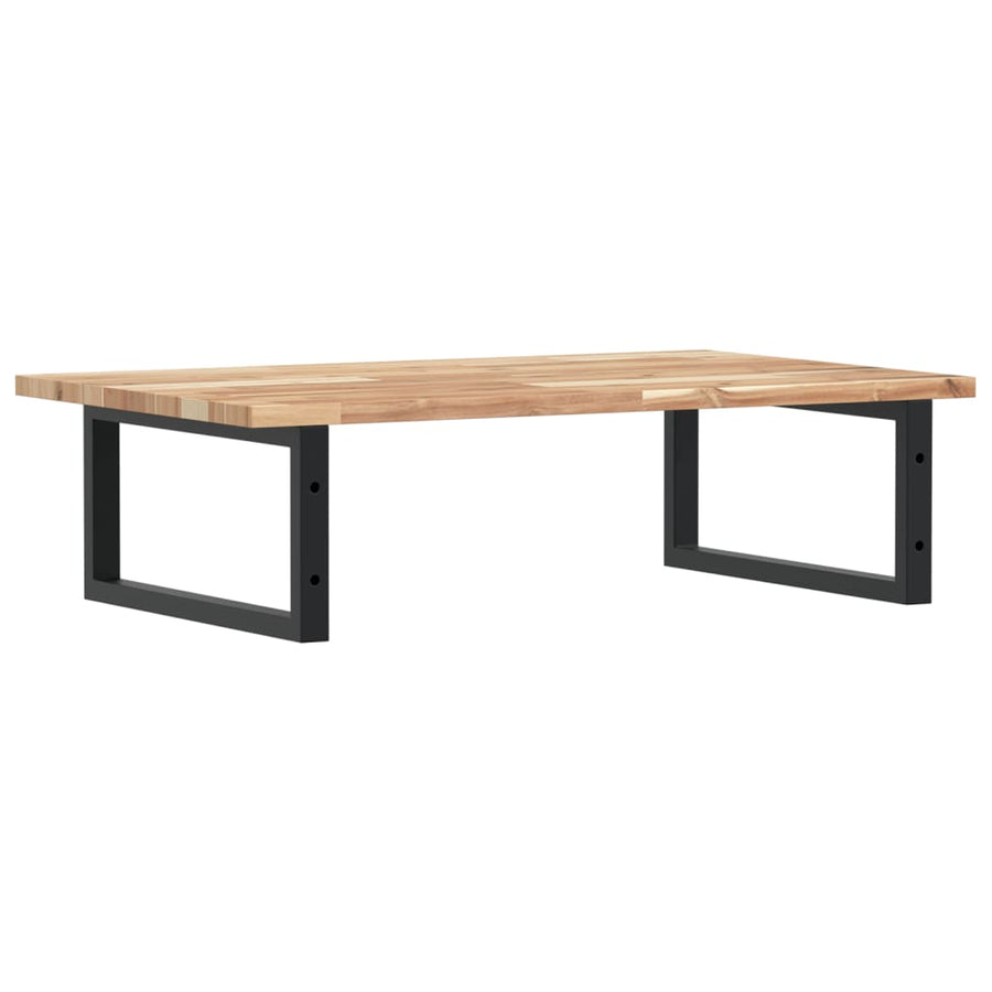 Badkamer Wandschap Staal En Massief Acaciahout 1 80 x 50 x 2 cm Bruin en zwart