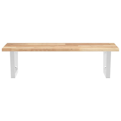 Badkamer Wandschap Staal En Massief Acaciahout 1