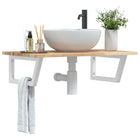 Bathroom Wall Shelf Steel And Solid Acacia Wood 1