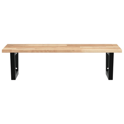 Badkamer wandschap staal en massief acaciahout
