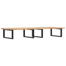 Badkamer Wandschap Staal En Massief Acaciahout 1 120 x 50 x 2 cm Bruin en zwart
