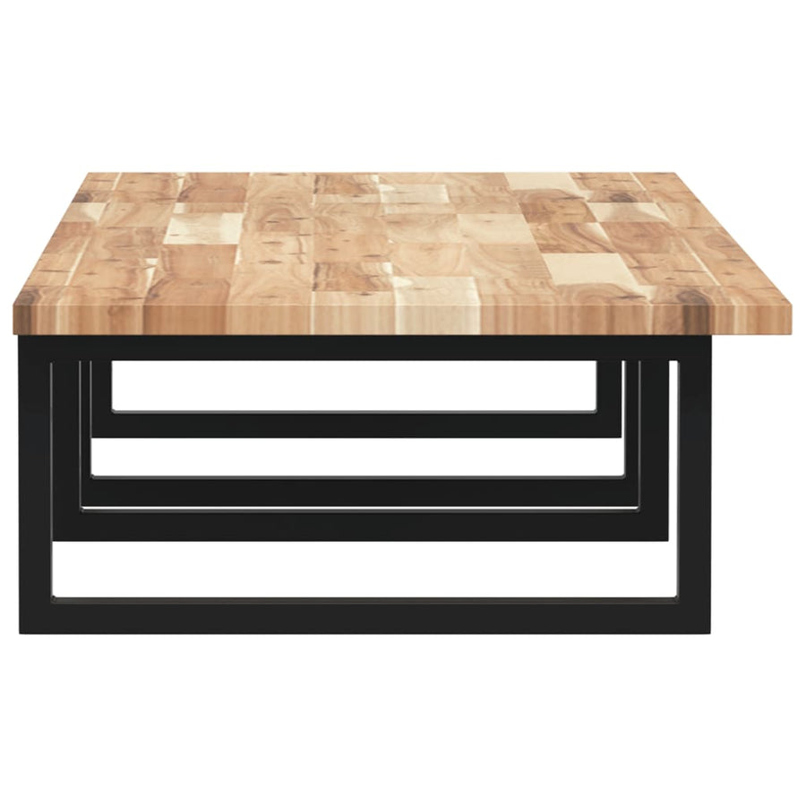 Badkamer Wandschap Staal En Massief Acaciahout 1 120 x 50 x 2 cm Bruin en zwart