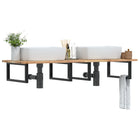 Badkamer wandschap staal massief acaciahout 120x50 cm