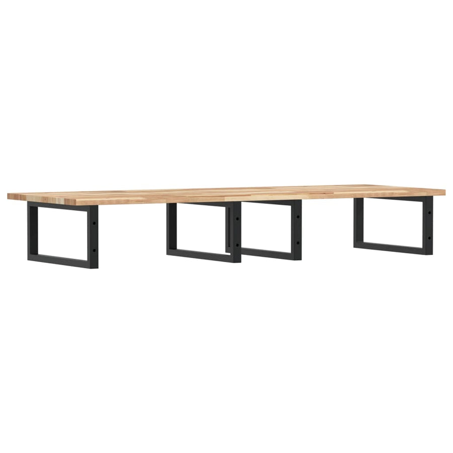 Badkamer Wandschap Staal En Massief Acaciahout 1 140 x 50 x 2 cm Bruin en zwart
