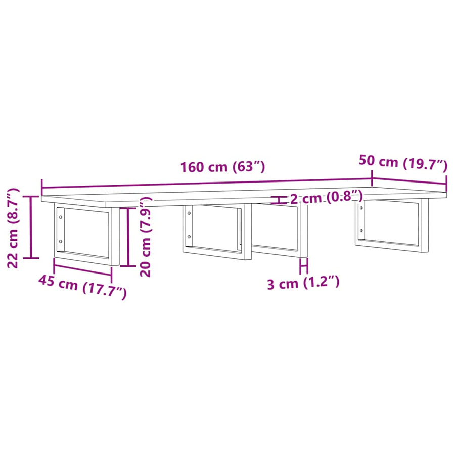 Badkamer Wandschap Staal En Massief Acaciahout 1