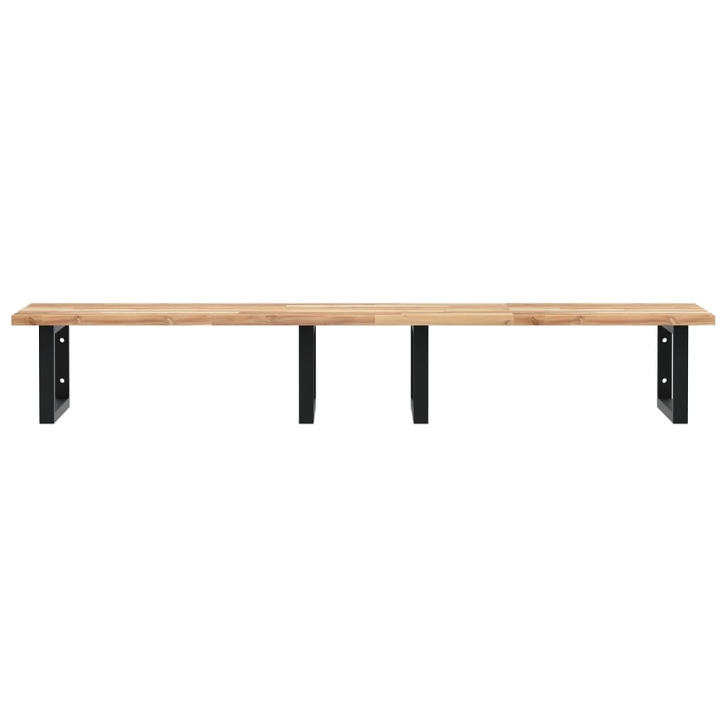 Badkamer Wandschap Staal En Massief Acaciahout 1