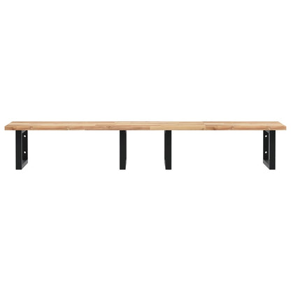Badkamer Wandschap Staal En Massief Acaciahout 1