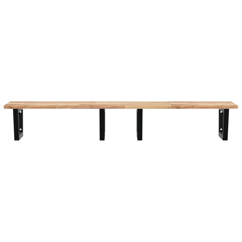 Badkamer Wandschap Staal En Massief Acaciahout 1