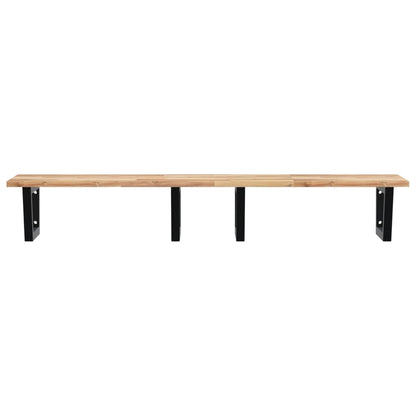Badkamer Wandschap Staal En Massief Acaciahout 1