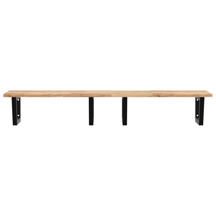 Badkamer Wandschap Staal En Massief Acaciahout 1