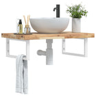 Bathroom Wall Shelf Steel And Solid Acacia Wood 1
