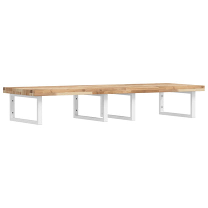 Badkamer Wandschap Staal En Massief Acaciahout 1