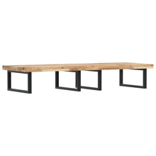 Badkamer Wandschap Staal En Massief Acaciahout 1 120 x 50 x 4 cm Bruin en zwart