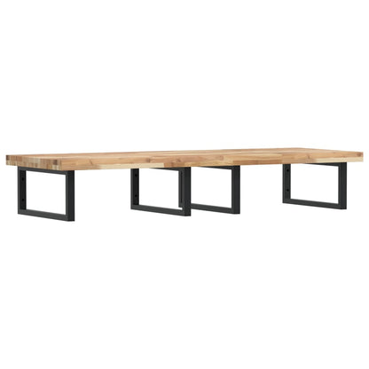 Badkamer Wandschap Staal En Massief Acaciahout 1 120 x 50 x 4 cm Bruin en zwart