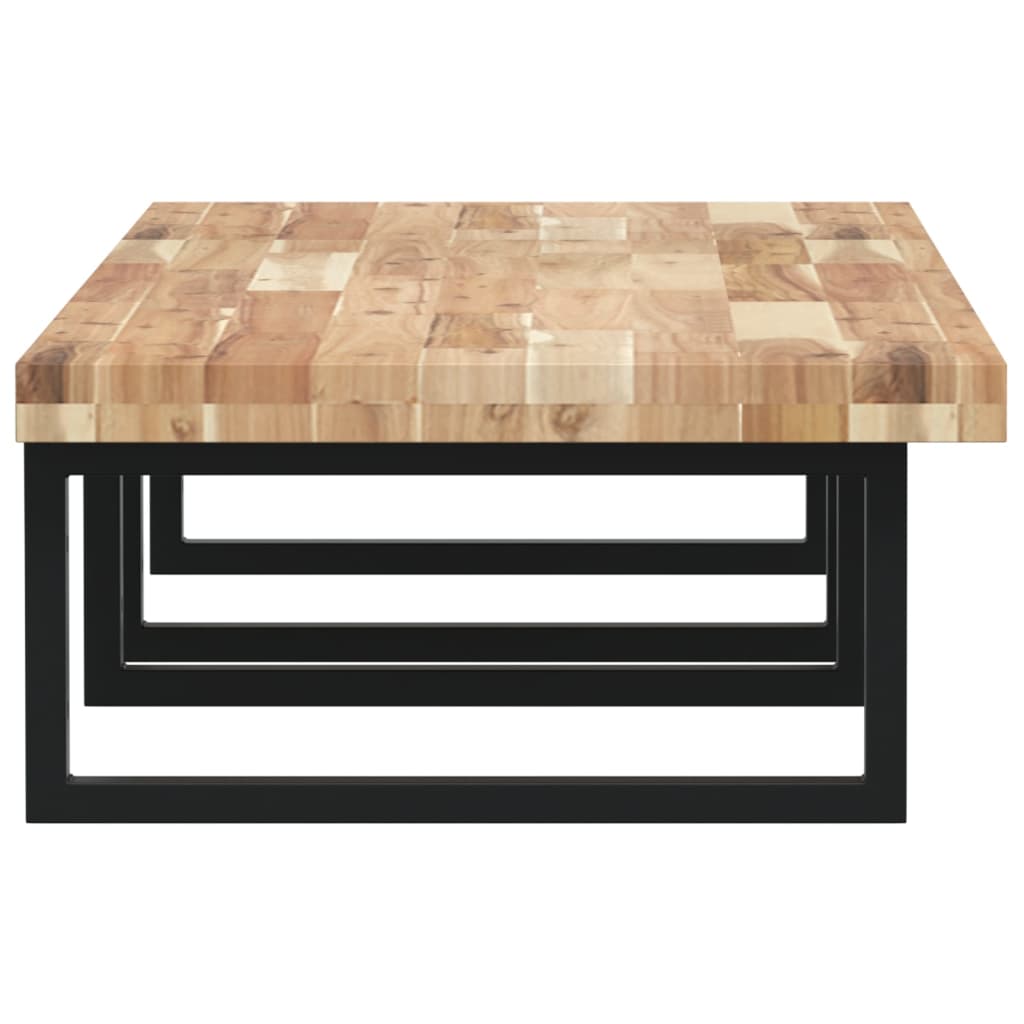 Badkamer Wandschap Staal En Massief Acaciahout 1 120 x 50 x 4 cm Bruin en zwart