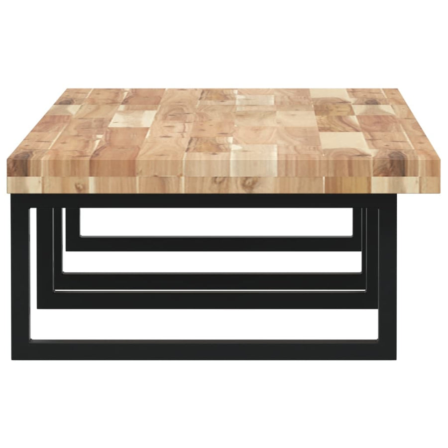 Badkamer Wandschap Staal En Massief Acaciahout 1 120 x 50 x 4 cm Bruin en zwart