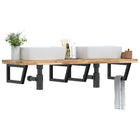Bathroom wall shelf steel and solid acacia wood