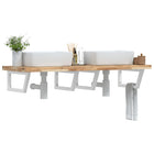 Bathroom wall shelf steel and solid acacia wood