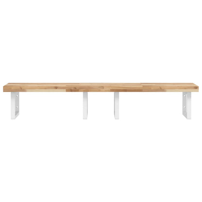 Badkamer Wandschap Staal En Massief Acaciahout 1