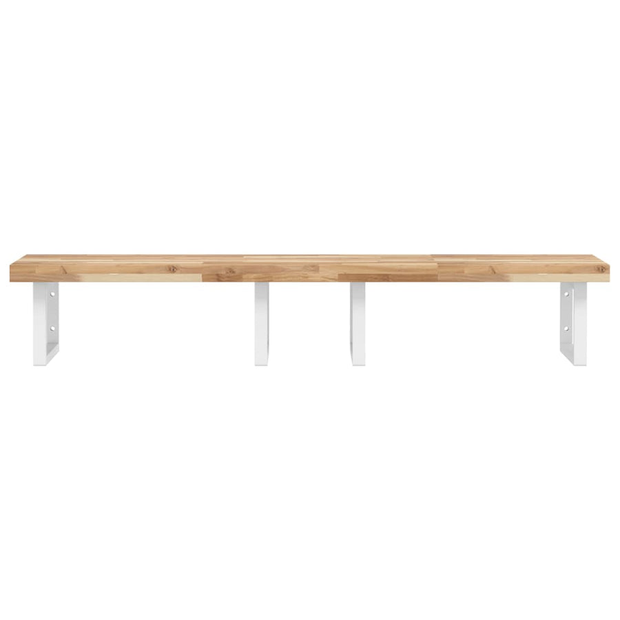 Badkamer Wandschap Staal En Massief Acaciahout 1