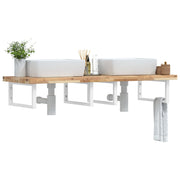 Badkamer wandschap staal massief acaciahout