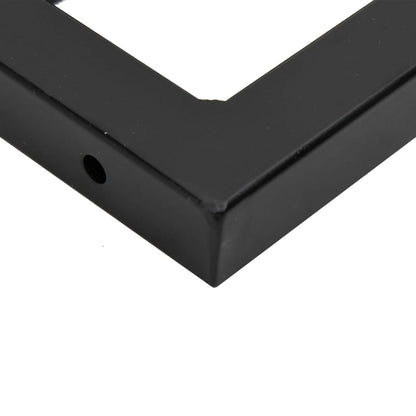 Badkamer Wandschap Staal En Massief Acaciahout 1 60 x 50 x 2 cm Donkerbruin en zwart