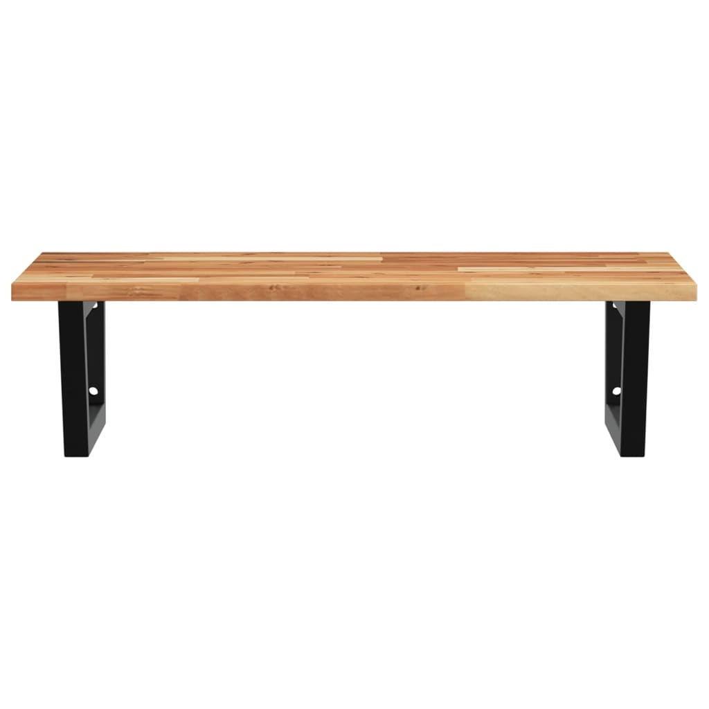 Badkamer Wandschap Staal En Massief Acaciahout 1