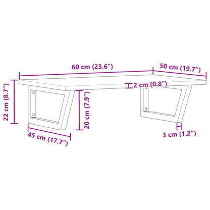 Badkamer Wandschap Staal En Massief Acaciahout 1