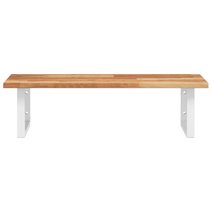 Badkamer Wandschap Staal En Massief Acaciahout 1