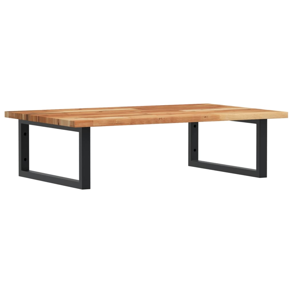 Badkamer Wandschap Staal En Massief Acaciahout 1 100 x 50 x 2 cm Donkerbruin en zwart